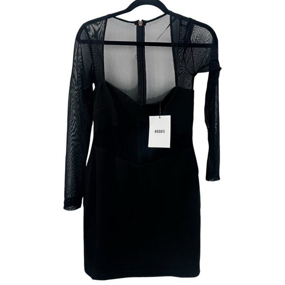 Nookie NMJJ2230 Sade Long Sleeve Mesh Mini Dress Black Size Medium NWT - Picture 5 of 12